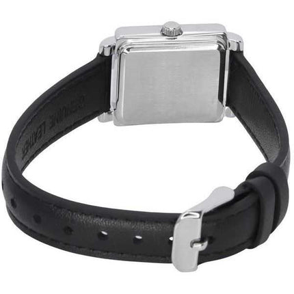 Orologio da donna Casio standard analogico cinturino in pelle quadrante nero al quarzo LTP-E176L-1A
