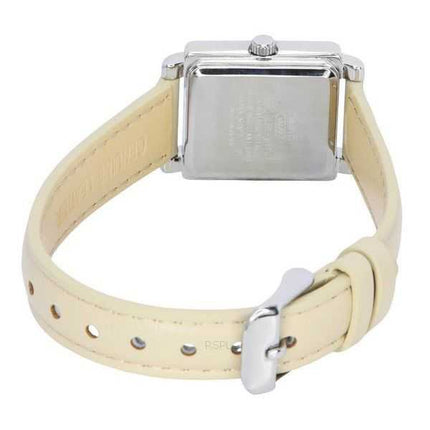 Orologio da donna Casio standard analogico cinturino in pelle quadrante beige al quarzo LTP-E176L-5A