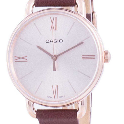 Orologio da donna al quarzo con quadrante tono oro rosa Casio LTP-E414PL-5A LTPE414PL-5A