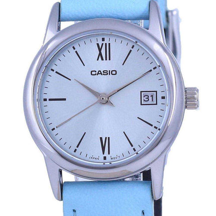Orologio da donna Casio quadrante blu in acciaio inossidabile analogico al quarzo LTP-V002L-2B3 LTPV002L-2