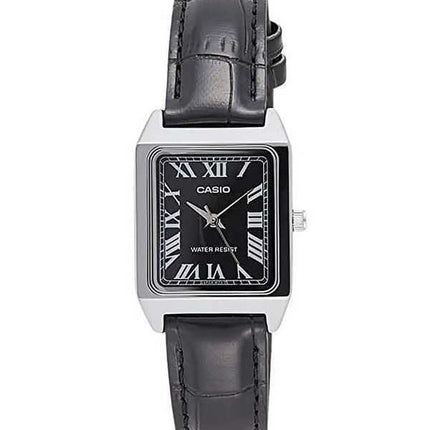 Orologio Casio Standard Analogico Cinturino in Pelle Quadrante Nero Quarzo LTP-V007L-1B Donna
