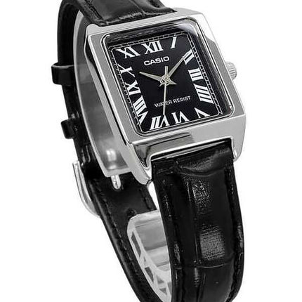 Orologio Casio Standard Analogico Cinturino in Pelle Quadrante Nero Quarzo LTP-V007L-1B Donna