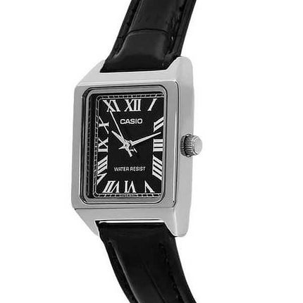 Orologio Casio Standard Analogico Cinturino in Pelle Quadrante Nero Quarzo LTP-V007L-1B Donna