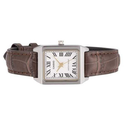 Casio Standard Analogico Cinturino in Pelle Cromato Quadrante Bianco Quarzo LTP-V007L-7B2 Orologio da Donna