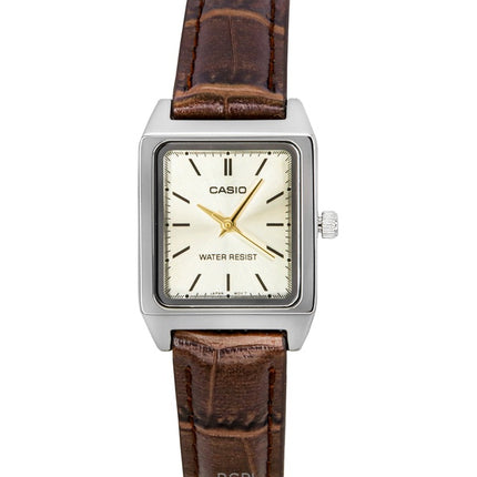 Orologio da donna Casio Standard Analogico con cinturino in pelle e quadrante avorio al quarzo LTP-V007L-9E