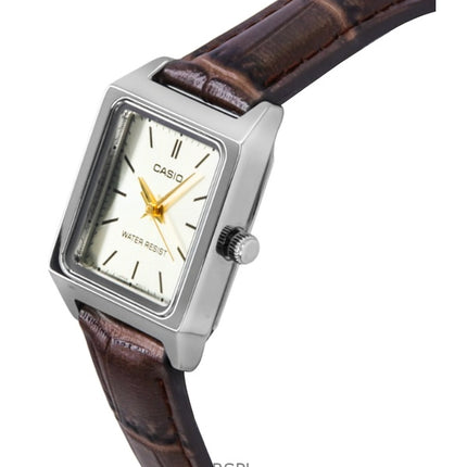 Orologio da donna Casio Standard Analogico con cinturino in pelle e quadrante avorio al quarzo LTP-V007L-9E