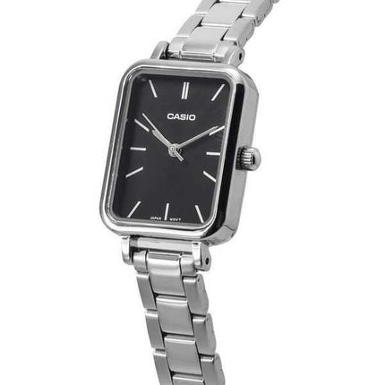 Orologio da donna Casio analogico in acciaio inossidabile con quadrante nero al quarzo LTP-V009D-1E