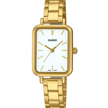 Orologio da donna Casio Standard Analogico Oro Acciaio Inossidabile Quadrante Bianco Quarzo LTP-V009G-7E