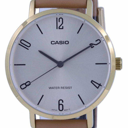 Orologio da donna Casio Standard con cinturino in pelle analogico al quarzo LTP-VT01GL-9B2 LTPVT01GL-9