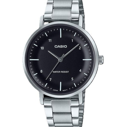 Orologio Casio Standard Analogico Acciaio Inossidabile Quadrante Nero Quarzo LTP-VT03D-1B Donna