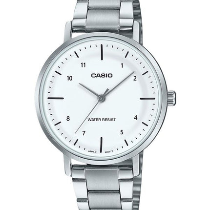 Orologio Casio Standard Analogico Acciaio Inossidabile Quadrante Bianco Quarzo LTP-VT03D-7B Donna