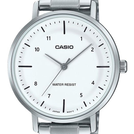 Orologio Casio Standard Analogico Acciaio Inossidabile Quadrante Bianco Quarzo LTP-VT03D-7B Donna