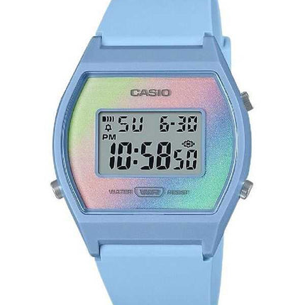 Orologio da donna Casio digitale con cinturino in resina blu quadrante multicolore al quarzo LW-205H-2