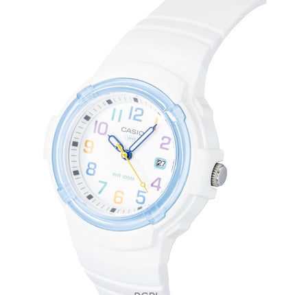 Orologio da donna Casio Analogico con cinturino in resina a base biologica e quadrante bianco al quarzo LX-800H-7A2V 100M