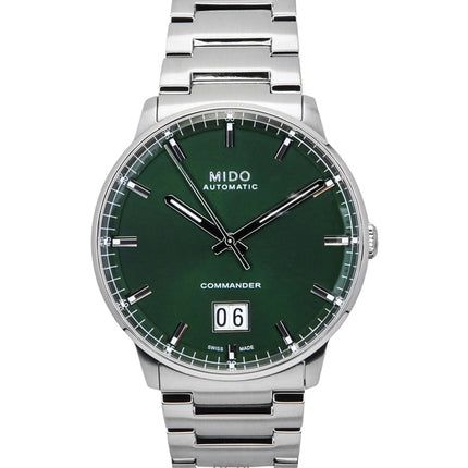 Orologio da uomo Mido Commander Big Date in acciaio inossidabile con quadrante verde automatico M021.626.11.091.00