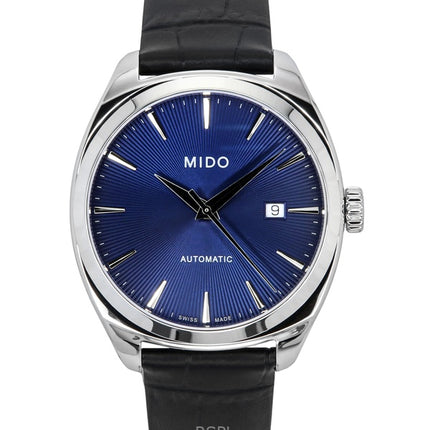 Orologio da uomo Mido Belluna Royal Gent con cinturino in pelle nera e quadrante blu automatico M024.507.16.041.00