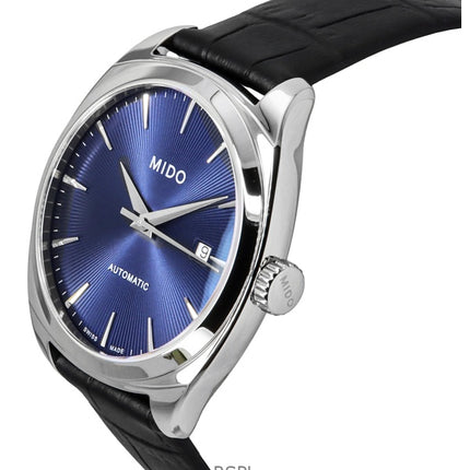 Orologio da uomo Mido Belluna Royal Gent con cinturino in pelle nera e quadrante blu automatico M024.507.16.041.00
