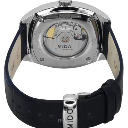 Orologio da uomo Mido Belluna Royal Gent con cinturino in pelle nera e quadrante blu automatico M024.507.16.041.00