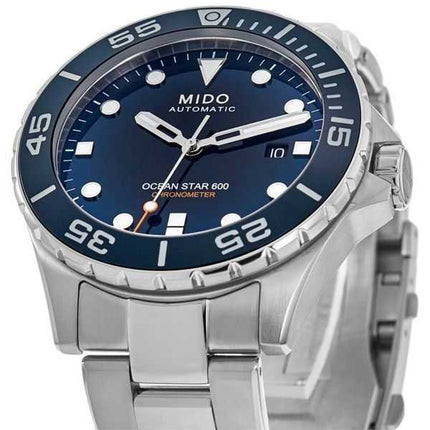Orologio da uomo Mido Ocean Star 600 cronometro quadrante blu automatico subacqueo M026.608.11.041.01 600M