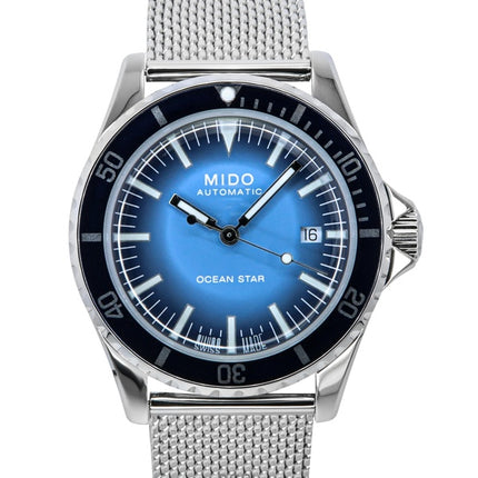 Orologio da uomo Mido Ocean Star Tribute con quadrante blu automatico subacqueo M026.807.11.041.01 200M con cinturino extra