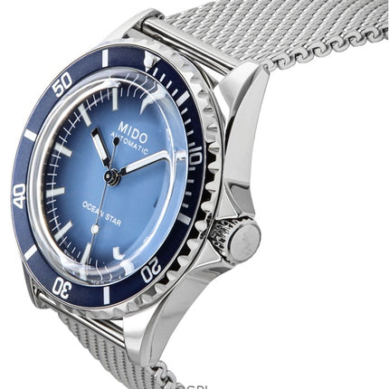 Orologio da uomo Mido Ocean Star Tribute con quadrante blu automatico subacqueo M026.807.11.041.01 200M con cinturino extra