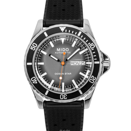 Orologio da uomo Mido Ocean Star Tribute Gradient con cinturino in gomma e quadrante grigio, automatico, subacqueo, M026.830.17.081.00, 200 m