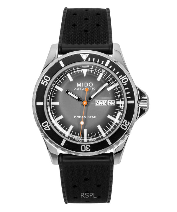 Orologio da uomo Mido Ocean Star Tribute Gradient con cinturino in gomma e quadrante grigio, automatico, subacqueo, M026.830.17.081.00, 200 m