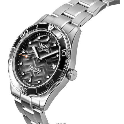 Orologio da uomo Mido Ocean Star 39 in acciaio inossidabile con quadrante sfumato grigio, automatico, subacqueo, M026.907.11.061.00, 200 m