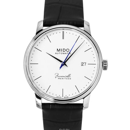Orologio da uomo Mido Baroncelli Heritage con cinturino in pelle e quadrante bianco automatico M027.407.16.010.00