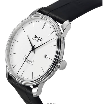 Orologio da uomo Mido Baroncelli Heritage con cinturino in pelle e quadrante bianco automatico M027.407.16.010.00