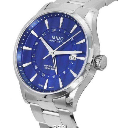 Orologio da uomo Mido Multifort Dual Time quadrante blu automatico M038.429.11.041.00 M0384291104100