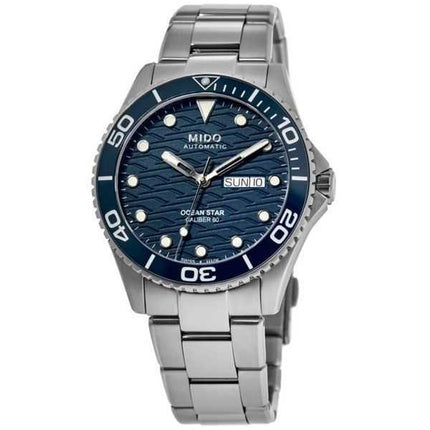 Orologio da uomo Mido Ocean Star 200C in acciaio inossidabile quadrante blu automatico da sub M042.430.11.041.00 200M