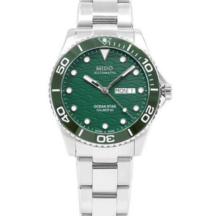 Orologio da uomo Mido Ocean Star 200C in acciaio inossidabile con quadrante verde, automatico, subacqueo M042.430.11.091.00 200M