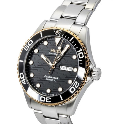 Orologio da uomo Mido Ocean Star 200C in acciaio inossidabile con quadrante nero, automatico, subacqueo, M042.430.21.051.00, 200 m