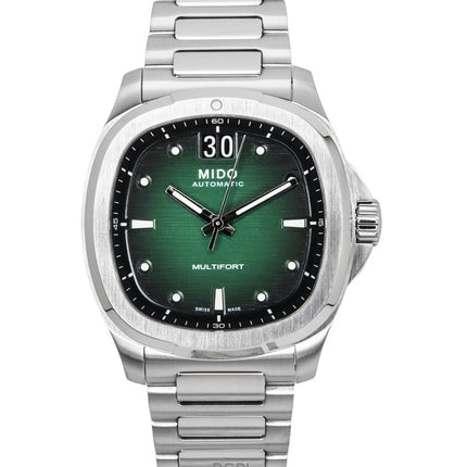 Orologio da uomo Mido Multifort TV Big Date in acciaio inossidabile con quadrante verde automatico M049.526.11.091.00 100M