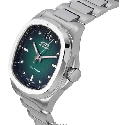 Orologio da uomo Mido Multifort TV Big Date in acciaio inossidabile con quadrante verde automatico M049.526.11.091.00 100M