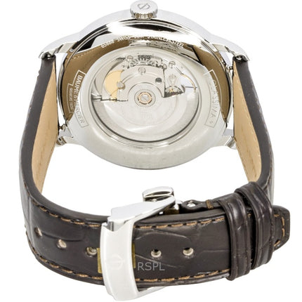 Orologio da uomo Baume &amp; Mercier Classima con cinturino in pelle e quadrante argento Open Heart automatico M0A10524