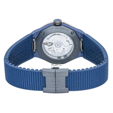 Orologio da uomo Baume &amp; Mercier Riviera con cinturino in gomma e quadrante blu automatico M0A10769 100M