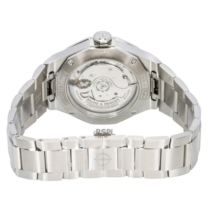 Orologio da uomo Baume &amp; Mercier Riviera in acciaio inossidabile con quadrante verde automatico M0A10770 100M
