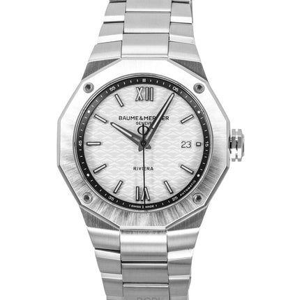 Orologio da uomo Baume &amp; Mercier Riviera in acciaio inossidabile con quadrante argentato automatico M0A10829 100M