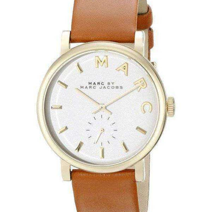Marc By Marc Jacobs Baker quadrante bianco orologio in pelle marrone chiaro MBM1316