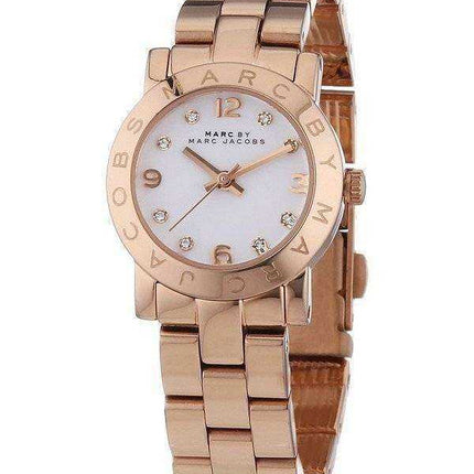 Marc By Marc Jacobs Mini Amy Quartz quadrante bianco oro rosa Tono MBM3078 orologio da donna