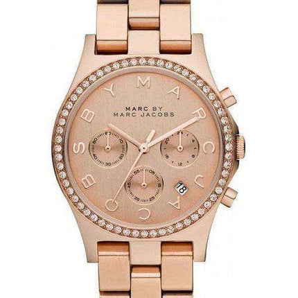 Marc By Marc Jacobs Henry Chronograph cristalli quadrante in oro rosa MBM3118 orologio da donna