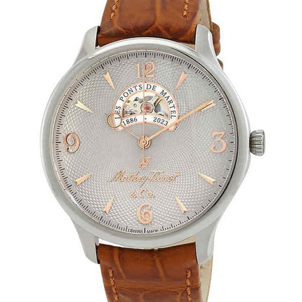 Orologio da uomo Mathey-Tissot Edmond in edizione limitata con cinturino in pelle a cuore aperto quadrante argento automatico MC