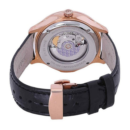 Orologio da uomo Mathey-Tissot Edmond cinturino in pelle edizione limitata cuore aperto quadrante nero cinturino in pelle MC1886