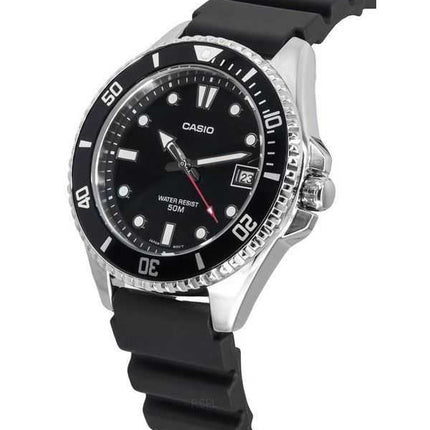Orologio da uomo Casio analogico standard con cinturino in resina quadrante nero al quarzo MDV-10-1A1