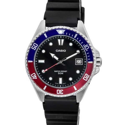 Orologio da uomo Casio analogico standard con cinturino in resina quadrante nero al quarzo MDV-10-1A2
