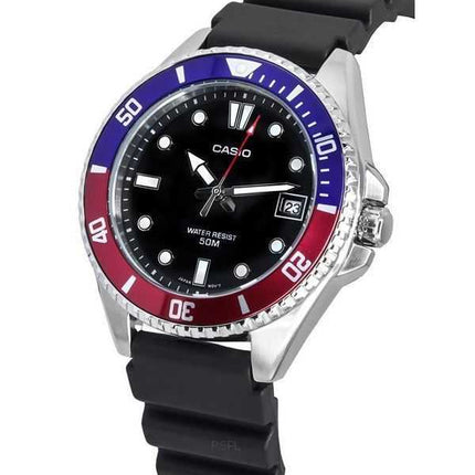 Orologio da uomo Casio analogico standard con cinturino in resina quadrante nero al quarzo MDV-10-1A2