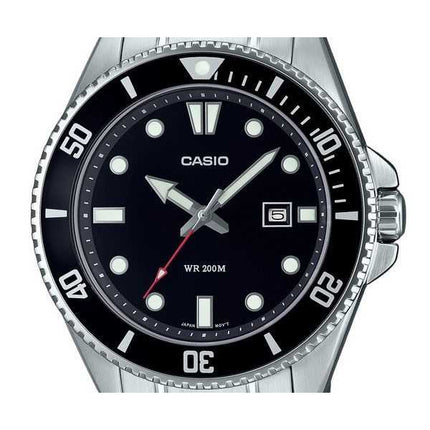 Orologio da uomo Casio analogico standard in acciaio inossidabile quadrante nero al quarzo MDV-107D-1A1 200M