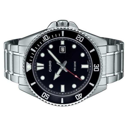 Orologio da uomo Casio analogico standard in acciaio inossidabile quadrante nero al quarzo MDV-107D-1A1 200M